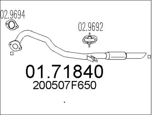 изпускателна тръба MTS 01.71840