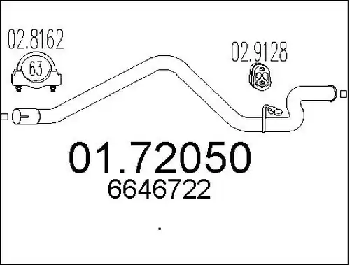 изпускателна тръба MTS 01.72050