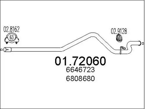 изпускателна тръба MTS 01.72060