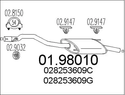 крайно гърне MTS 01.98010