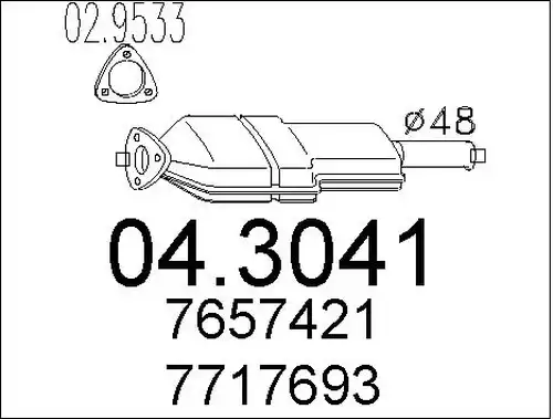 катализатор MTS 04.3041