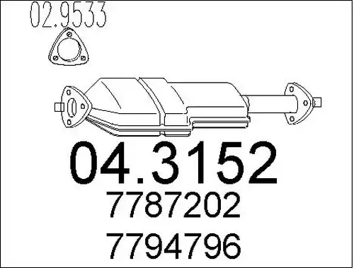 катализатор MTS 04.3152