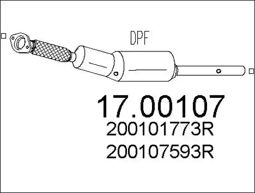 филтър за сажди/твърди частици, изпускателна система MTS 17.00107