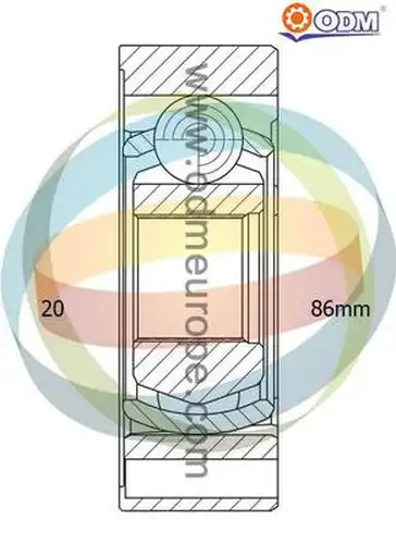 шарнирно съединение, карданен вал Multiparts 12-156002