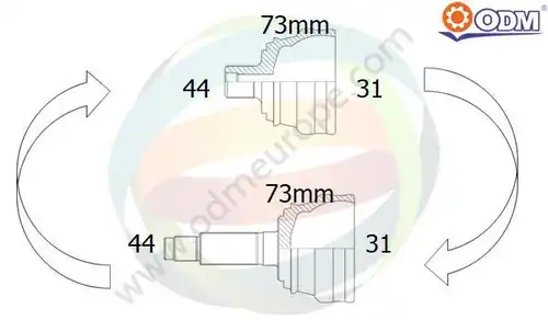 каре комплект, полуоска Multiparts 12-212005