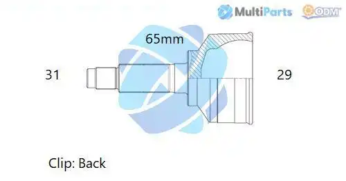 каре комплект, полуоска Multiparts 12-271803