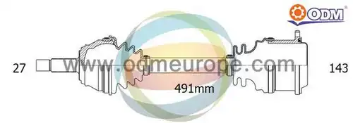 полуоска Multiparts 18-003020