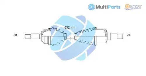 полуоска Multiparts 18-165290