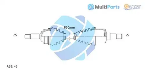 полуоска Multiparts 18-232801