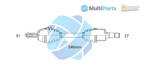 полуоска Multiparts 18-341800