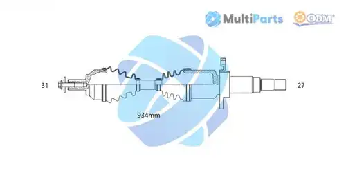 полуоска Multiparts 18-342800