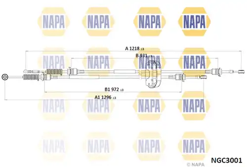 въжен механизъм, ръчна трансмисия NAPA NGC3001