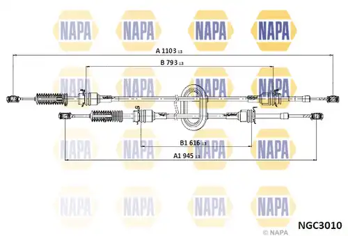 въжен механизъм, ръчна трансмисия NAPA NGC3010