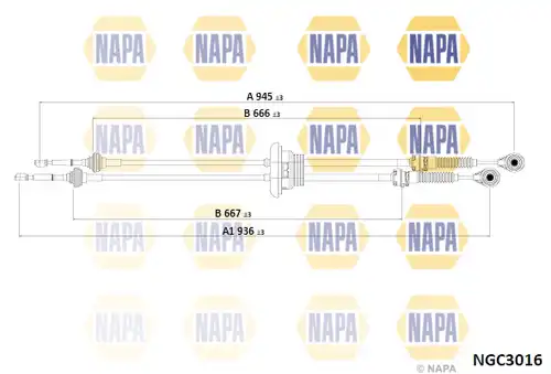 въжен механизъм, ръчна трансмисия NAPA NGC3016