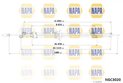 въжен механизъм, ръчна трансмисия NAPA NGC3020