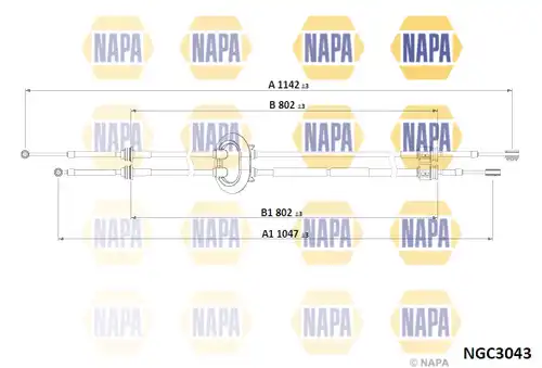 въжен механизъм, ръчна трансмисия NAPA NGC3043