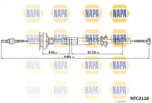 въжен механизъм, задействане на съединителя NAPA NTC2110