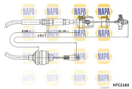 въжен механизъм, задействане на съединителя NAPA NTC2163