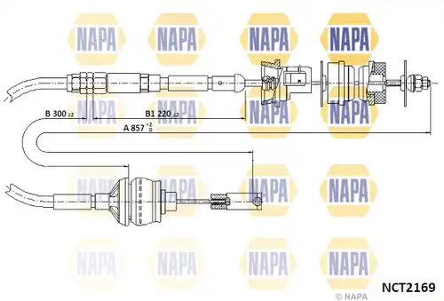 въжен механизъм, задействане на съединителя NAPA NTC2169