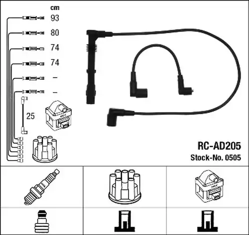 комплект запалителеи кабели NGK 0505