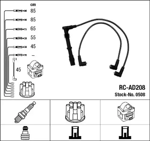 комплект запалителеи кабели NGK 0508