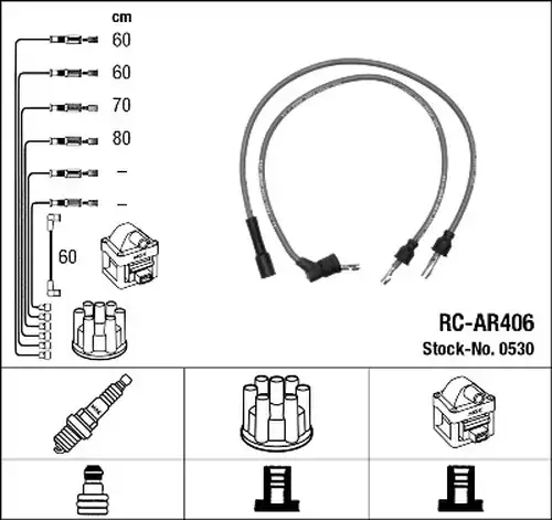 комплект запалителеи кабели NGK 0530