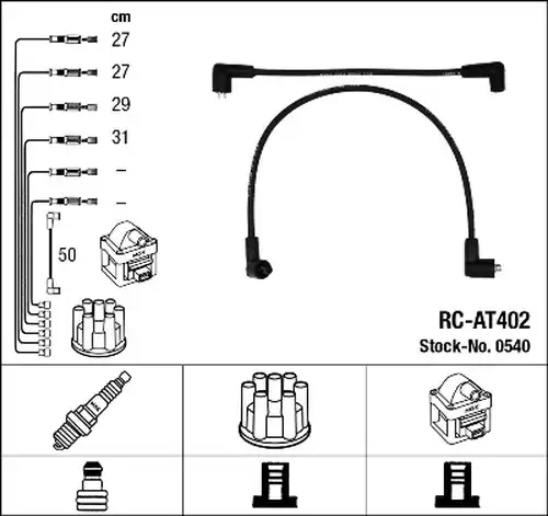 комплект запалителеи кабели NGK 0540