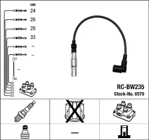 комплект запалителеи кабели NGK 0579