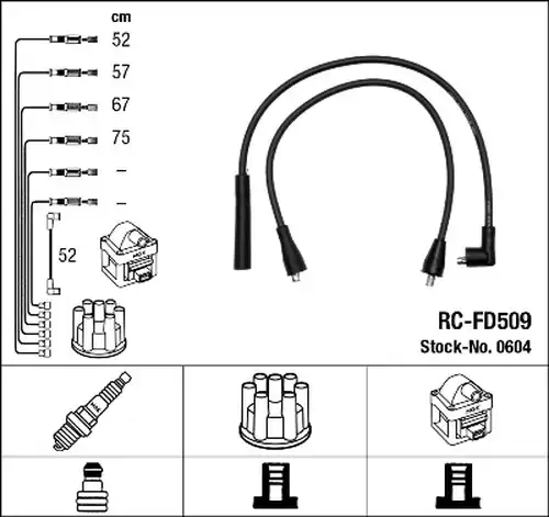 комплект запалителеи кабели NGK 0604