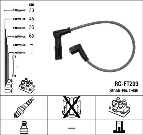 комплект запалителеи кабели NGK 0645