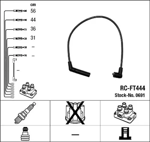 комплект запалителеи кабели NGK 0691