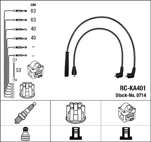 комплект запалителеи кабели NGK 0714