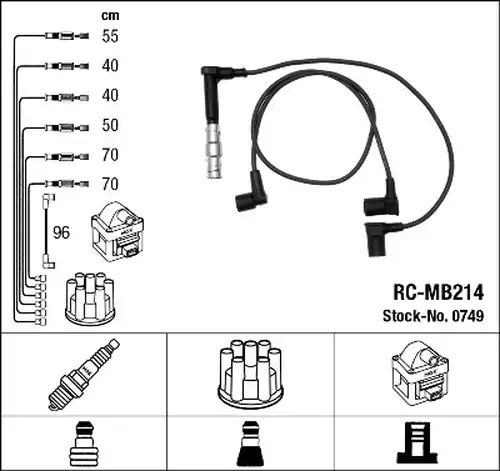 комплект запалителеи кабели NGK 0749