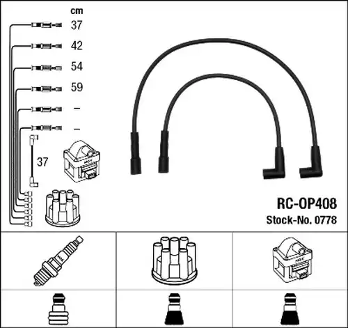 комплект запалителеи кабели NGK 0778