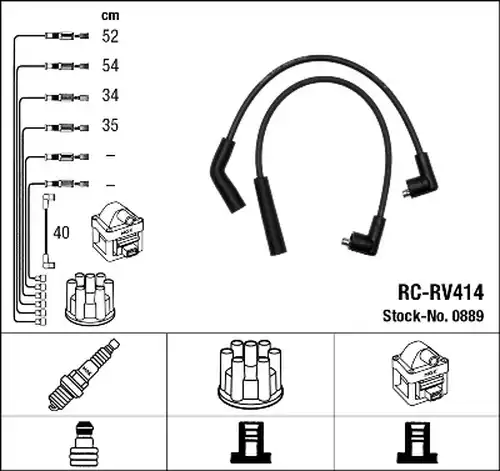 комплект запалителеи кабели NGK 0889