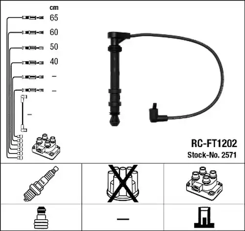 комплект запалителеи кабели NGK 2571