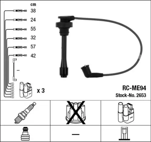 комплект запалителеи кабели NGK 2653