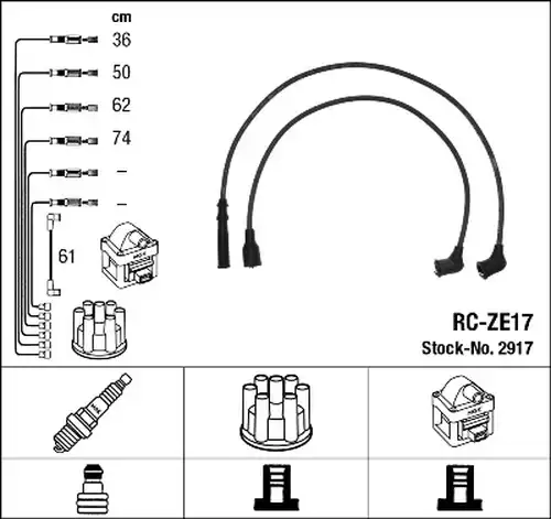 комплект запалителеи кабели NGK 2917