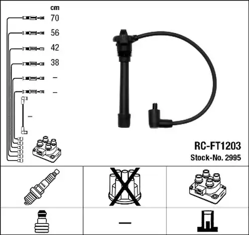 комплект запалителеи кабели NGK 2995