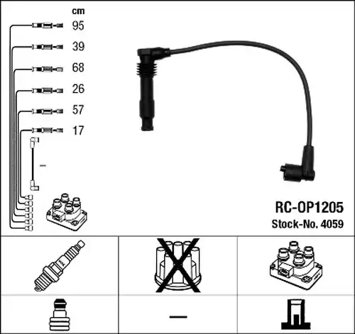 комплект запалителеи кабели NGK 4059