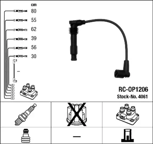 комплект запалителеи кабели NGK 4061