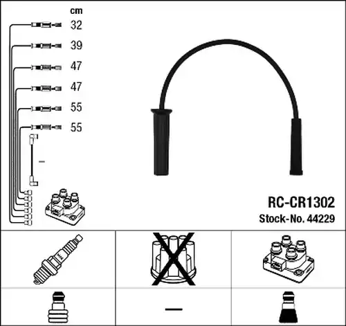 комплект запалителеи кабели NGK 44229