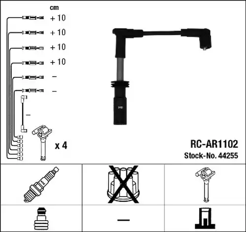 комплект запалителеи кабели NGK 44255