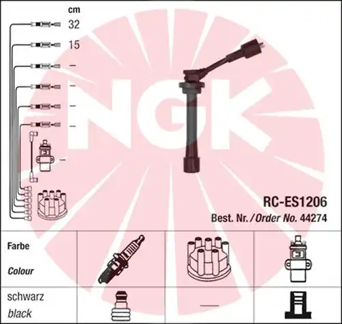 комплект запалителеи кабели NGK 44274