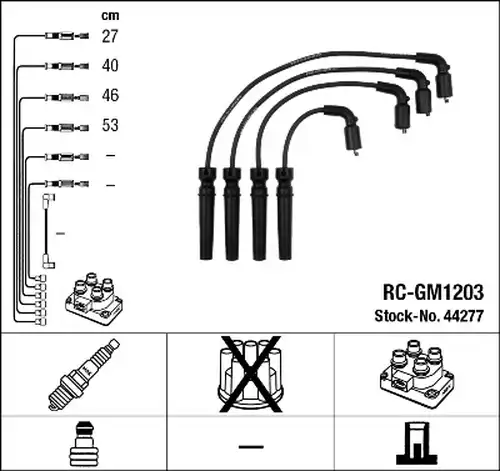 комплект запалителеи кабели NGK 44277