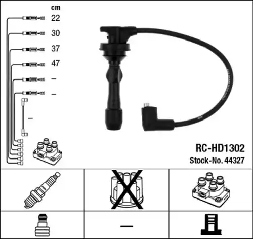 комплект запалителеи кабели NGK 44327