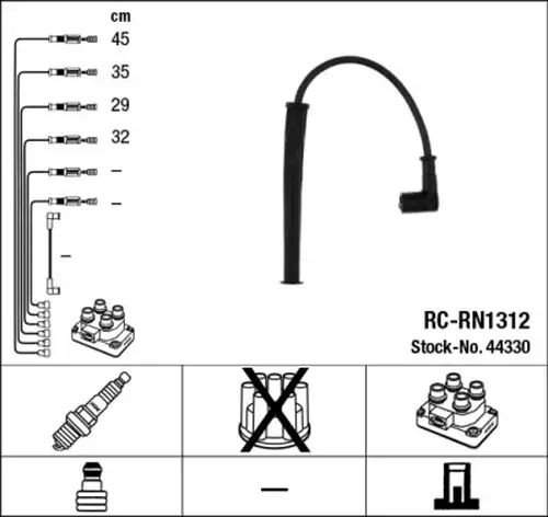 комплект запалителеи кабели NGK 44330