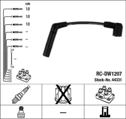 комплект запалителеи кабели NGK 44331