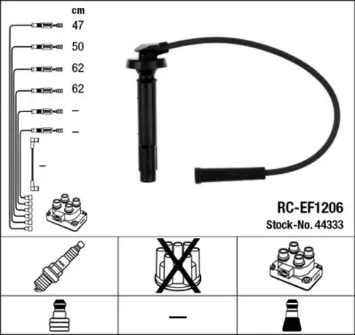 комплект запалителеи кабели NGK 44333