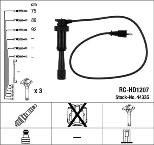 комплект запалителеи кабели NGK 44335